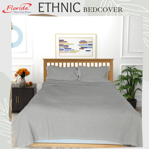 Ethnic 100% Cotton Bed Cover Set with 2 Pillow Covers for King Size Bed by Florida